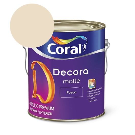 Tinta Acrílica Premium Fosco Decora Matte Palha Coral 3,6l - Imagem principal - 25a4093b-c7b7-4764-9782-10508393c6f0