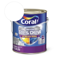 Tinta Acrílica Premium Fosco Proteção Sol & Chuva Acrílico Total Branco 3,6L Coral