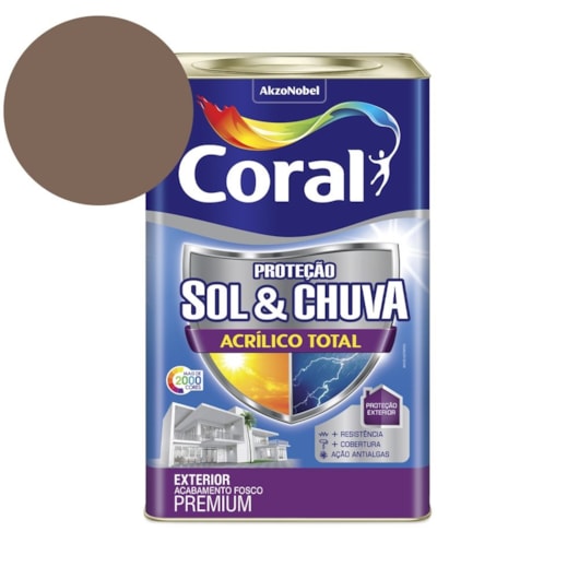 Tinta Acrílica Premium Fosco Proteção Sol & Chuva Acrílico Total Cogumelo Japonês 18L Coral - Imagem principal - 0a49fd6f-440a-49ba-8354-fea2b0fdc712