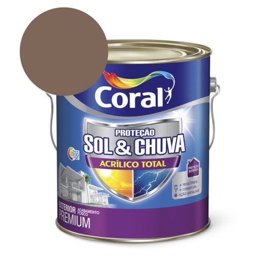 Tinta Acrílica Premium Fosco Proteção Sol & Chuva Acrílico Total Cogumelo Japonês 3,6L Coral - Imagem principal - 2a37c0e0-7183-48e3-9a55-11c8bbdc338c