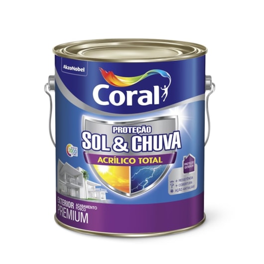 Tinta Acrílica Proteção Sol & Chuva Total Fosco Base T 3,2l Coral - Imagem principal - 0322df9f-d5c8-42e8-825e-e9a2ae3a6853