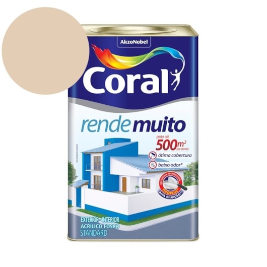 Tinta Acrílica Standard Fosco Rende Muito Areia 16l Coral - Imagem principal - e56b2b68-9c47-4063-808c-d8a1bf7c8c01