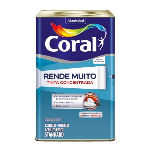 Tinta Acrílica Standard Fosco Rende Muito Azul Dos Andes 16l Coral - Imagem principal - e7b55c34-ca01-4437-866e-9860ee529f91