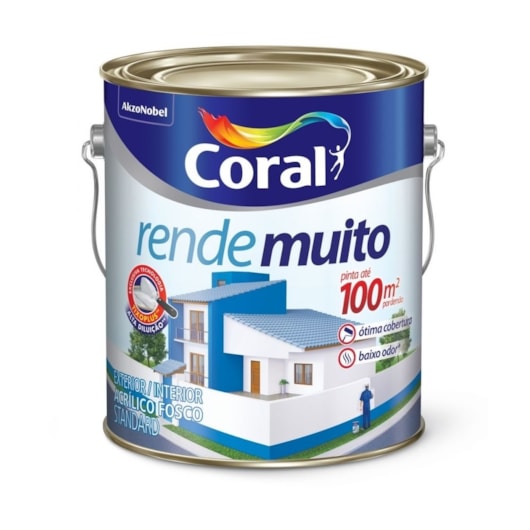 Tinta Acrílica Standard Fosco Rende Muito Azul Profundo 3,2l Coral - Imagem principal - 45e3a702-473d-4183-825c-c10be4dd29a0