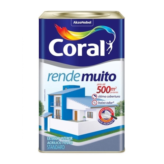 Tinta Acrílica Standard Fosco Rende Muito Azul Sereno 16l Coral - Imagem principal - 10387ad6-0dc8-4101-95e3-2b6dfa95ea7e