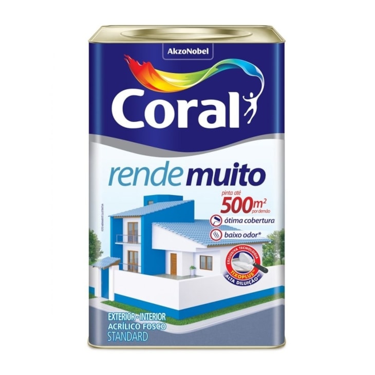 Tinta Acrílica Standard Fosco Rende Muito Azul Sereno 16l Coral