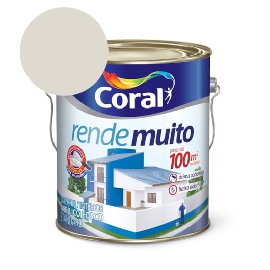 Tinta Acrílica Standard Fosco Rende Muito Branco Gelo Coral 3,2L - Imagem principal - 6d1132df-55d1-4301-879b-6a785004ae77