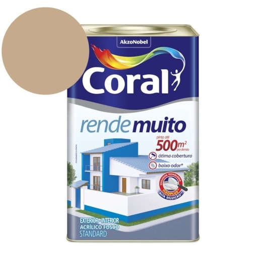 Tinta Acrílica Standard Fosco Rende Muito Camurça 16l Coral - Imagem principal - 3102451d-0cae-492f-9c32-e08fe95dba6a