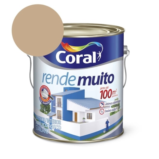 Tinta Acrílica Standard Fosco Rende Muito Camurça 3,2l Coral - Imagem principal - 870b759d-fa5b-403f-ba4a-bfdcd63077d3