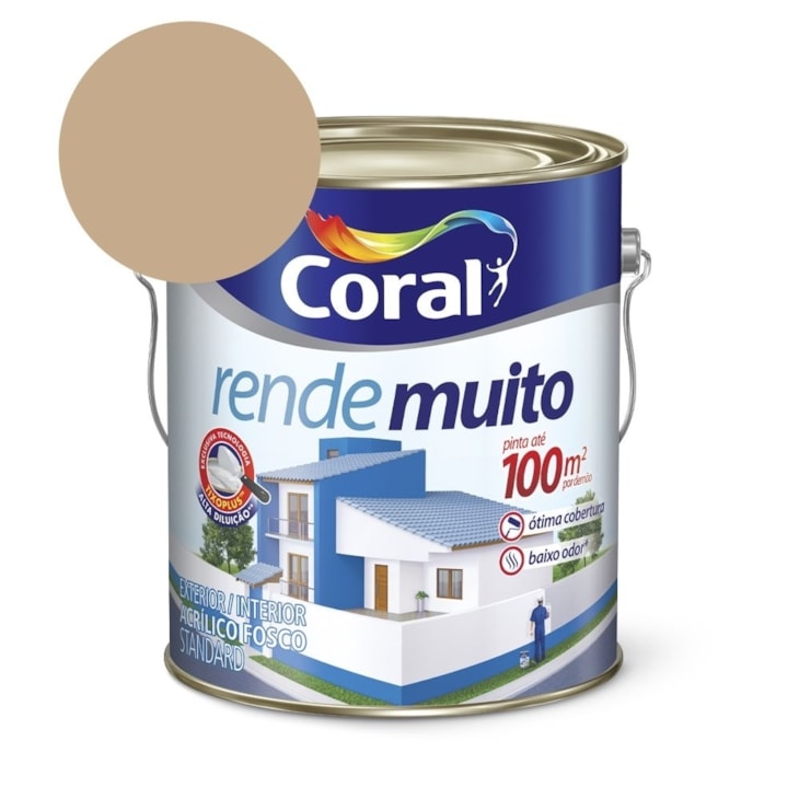 Tinta Acrílica Standard Fosco Rende Muito Camurça 3,2l Coral