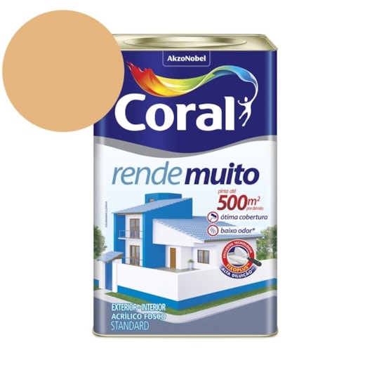Tinta Acrílica Standard Fosco Rende Muito Cromo Suave 16l Coral - Imagem principal - f93a3872-38d8-432f-88bf-cb586bc8f0af