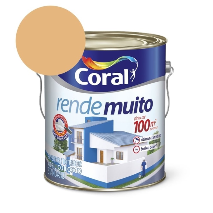 Tinta Acrílica Standard Fosco Rende Muito Cromo Suave 3,2l Coral