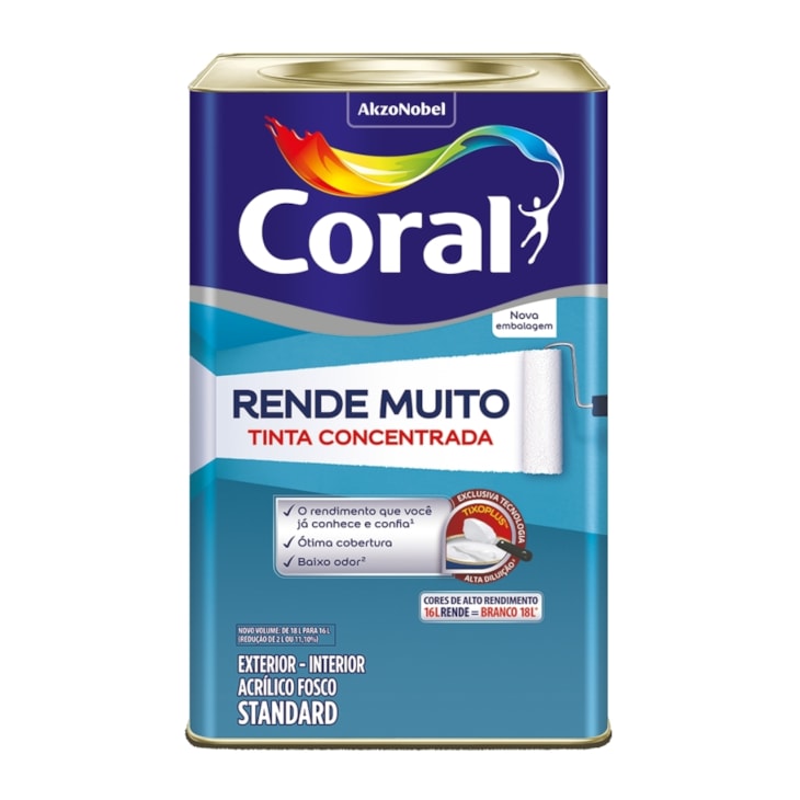 Tinta Acrílica Standard Fosco Rende Muito Madeira Acinzentada 16l Coral