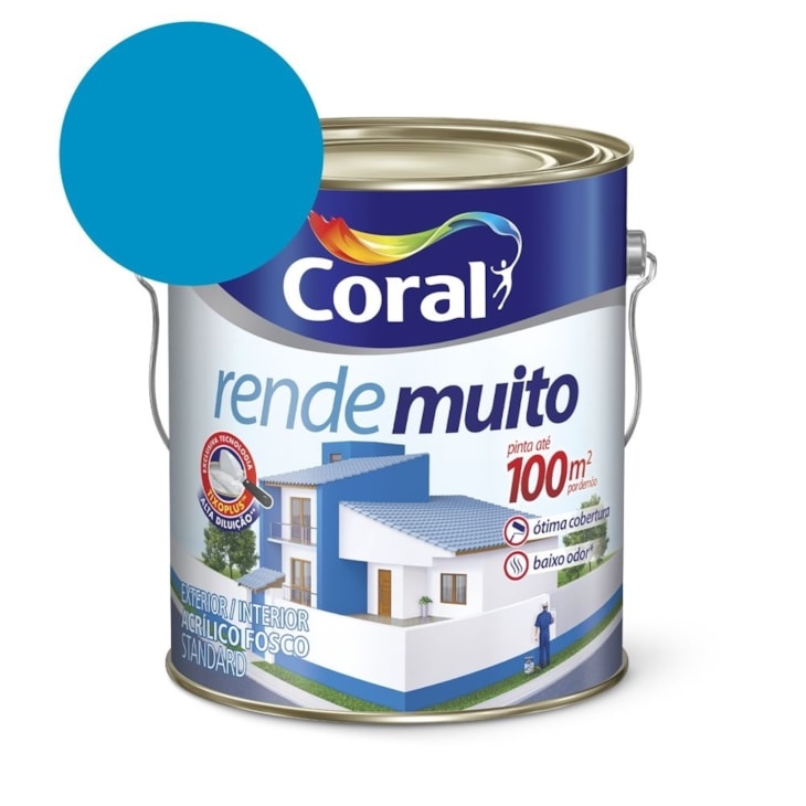 Tinta Acrílica Standard Fosco Rende Muito Oceano 3,2l Coral