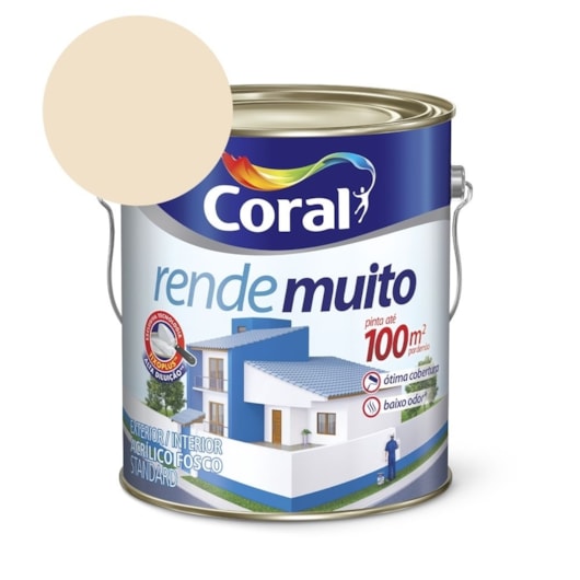 Tinta Acrílica Standard Fosco Rende Muito Perola 3,2l Coral - Imagem principal - b1589f13-a5c8-49aa-8eb7-3c749a37855a