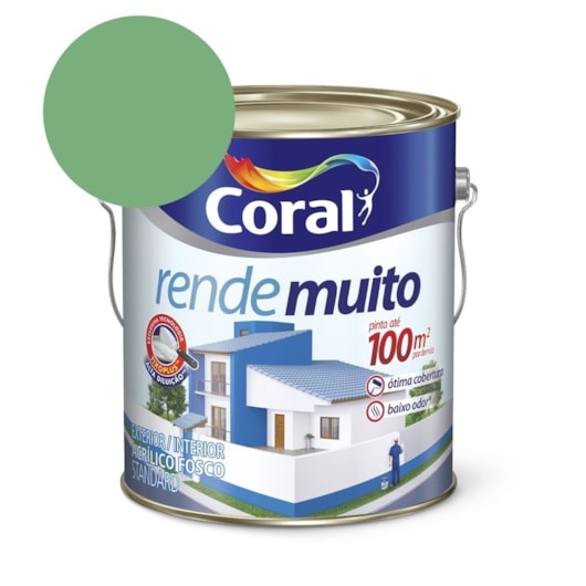 Tinta Acrílica Standard Fosco Rende Muito Verde Angra 3,2l Coral - Imagem principal - 5a4d2b91-f6c2-4c8c-bba7-48a874304804