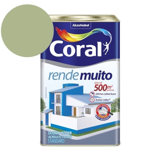 Tinta Acrílica Standard Fosco Rende Muito Verde Kiwi 16l Coral - Imagem principal - d2a778ad-4147-4ea0-82c2-03ae85841d08