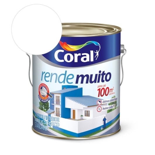 Tinta Acrílica Standard Rende Muito Branco Coral 3,6L - Imagem principal - eccce4a8-483c-4b0e-854e-d75b569442a8