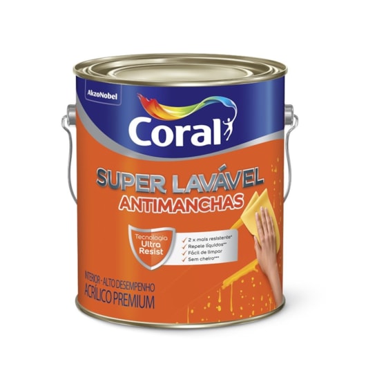 Tinta Acrílica Super Lavavel Eggshell Base Mf 3,2l Coral - Imagem principal - 620c654e-27e2-464b-8460-f3bb80758fab