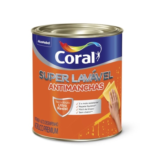 Tinta Acrílica Super Lavavel Eggshell Base Mf 800ml Coral - Imagem principal - 0e7ac22f-3855-4c9b-89fa-71f58a682ad3