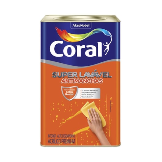 Tinta Acrílica Super Lavavel Eggshell Base T 16l Coral - Imagem principal - 305add0e-458b-4840-8966-5076932e0ba3