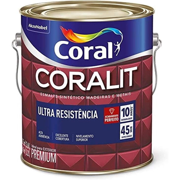 Tinta Esmalte Sintético Coralit Ultra Resistencia Alto Brilho Marrom 3.6l Coral