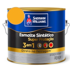Tinta Esmalte Super Proteção Amarelo Ouro Brilhante Sherwin Williams 0,9L