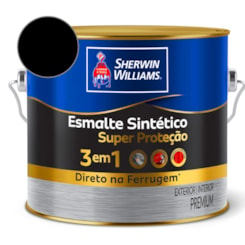Tinta Esmalte Super Protetor Preto Brilhante Sherwin Williams 0,9L