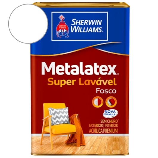 Tinta Metalatex ACR Fosca Branco Sherwin Williams 18L - Imagem principal - 7b14dc73-bc06-4ed0-9f7f-cf9b138ce8cc