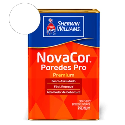 Tinta NovaCor Para Paredes Pro Fosco Branco Sherwin Williams 18L - Imagem principal - 31ffdf81-4b3f-4b25-8fb9-94a54a8576ad