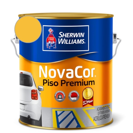Tinta NovaCor Para Piso Premium Amarelo Demarcação Sherwin Williams 0,9L - Imagem principal - 1d9eb7f8-9532-4033-92cb-e960322c2f20