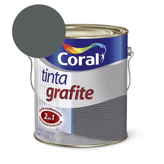 Tinta Para Metal Tinta Grafite Fosco Cinza Escuro 3.6l Coral - Imagem principal - 9d7b1569-40ea-4e7f-b809-75f8b7230304