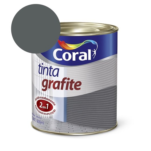 Tinta Para Metal Tinta Grafite Fosco Cinza Escuro 900ml Coral - Imagem principal - c498b74f-ca97-4726-a58f-a3ad08952b22