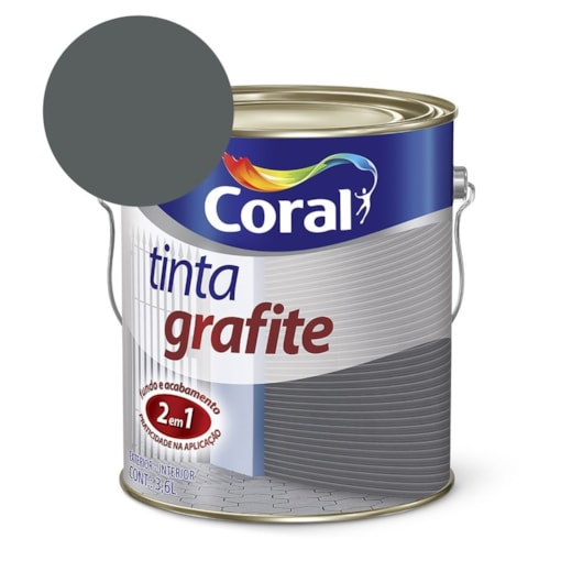 Tinta Para Metal Tinta Grafite Fosco Cinza Escuro Coral 3,6L - Imagem principal - c23ff6a3-5552-43b6-849e-3efda0c3cc90