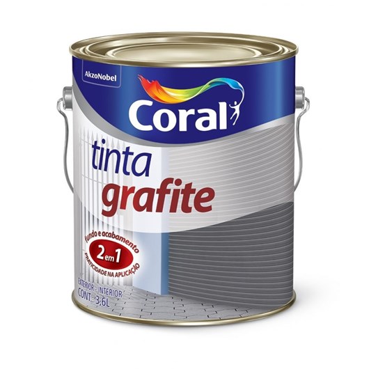 Tinta Para Metal Tinta Grafite Fosco Cinza Médio 3.6l Coral - Imagem principal - 32303d91-701e-4d94-b4ce-e25543cdf8c3