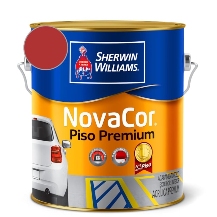 Tinta Para Piso NovaCor Vermelho Segurança Sherwin Williams 0,9L