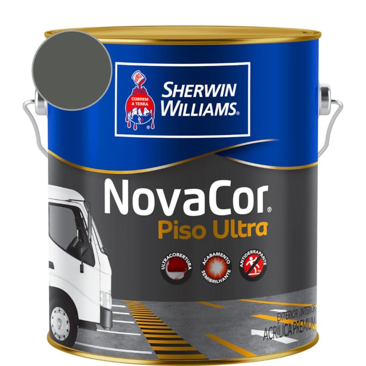 Tinta Para Piso Ultra NovaCor Cinza Chumbo Sherwin Williams 3,6L