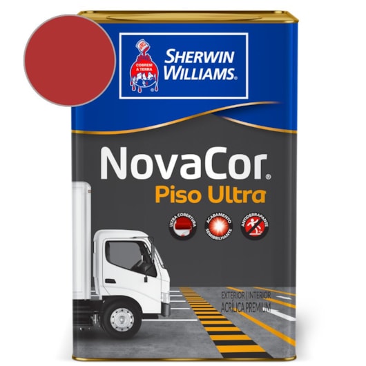 Tinta Para Piso Ultra NovaCor Vermelho Segurança Sherwin Williams 18L - Imagem principal - 2b38ec49-b98a-4480-8020-104e0f36d7cb