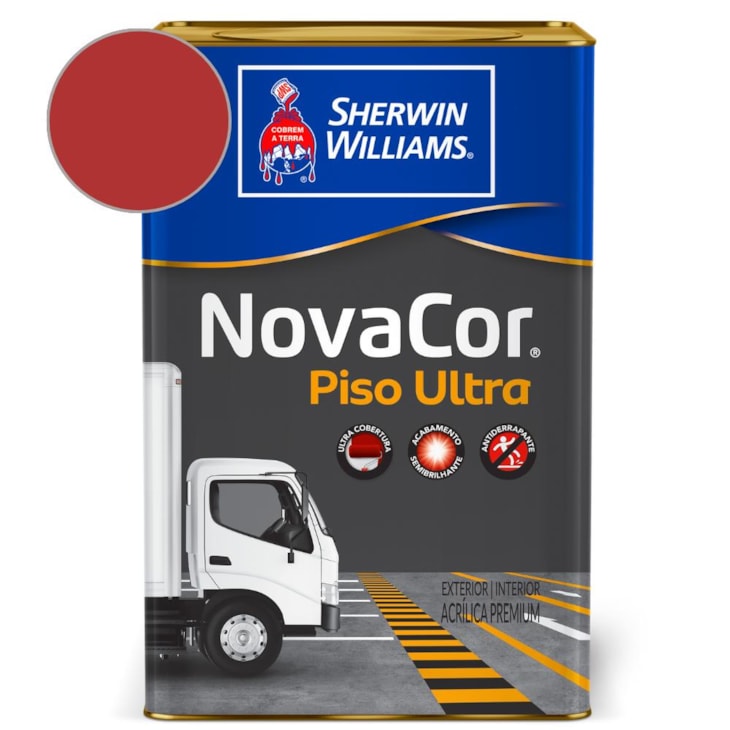 Tinta Para Piso Ultra NovaCor Vermelho Segurança Sherwin Williams 18L