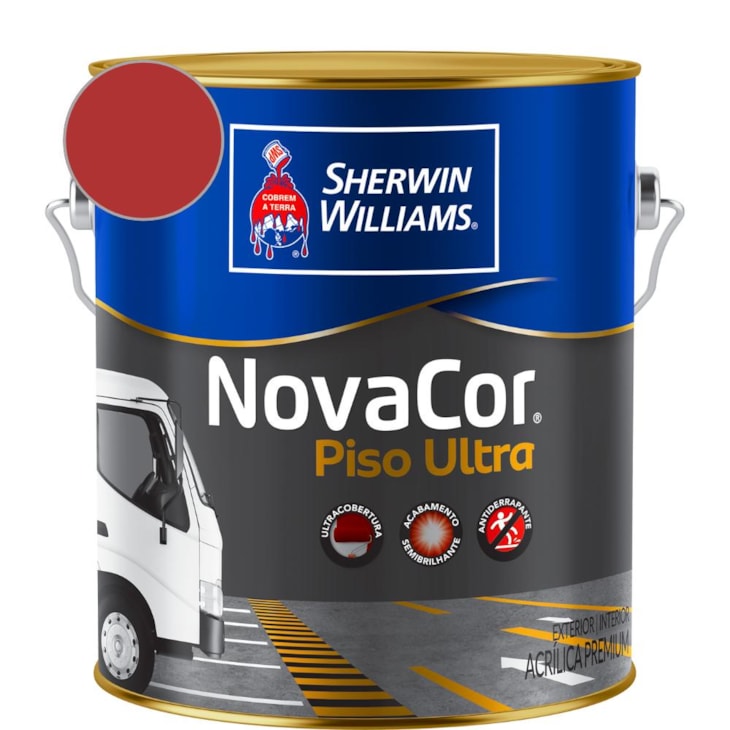 Tinta Para Piso Ultra NovaCor Vermelho Segurança Sherwin Williams 3,6L
