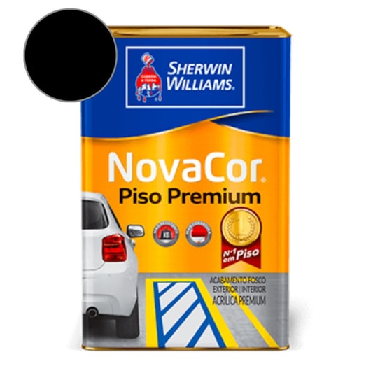 Tinta Premium Para Piso NovaCor Preto Sherwin Williams 18L - Imagem principal - eacf5d9e-5d2f-4965-ad11-42894c52ca79