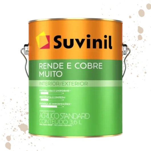 Tinta Rende & Cobre Muito Areia Suvinil 3,6L - Imagem principal - 01c10261-2fbf-4b7b-83cf-6e0e313dd089