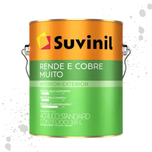 Tinta Rende & Cobre Muito Branco Neve Suvinil 3,6L - Imagem principal - e5c9eaab-0b2d-47f4-acae-4ccc120922ff