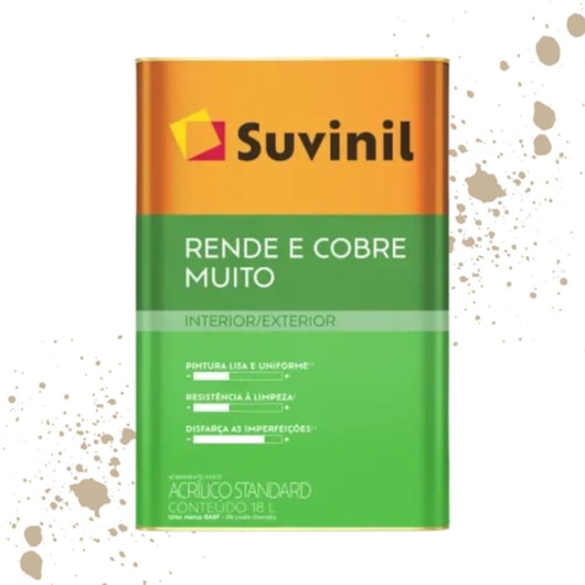 Tinta Rende & Cobre Muito Camurça Suvinil 18L - Imagem principal - c30f49be-7c82-4839-9208-99db6feee465