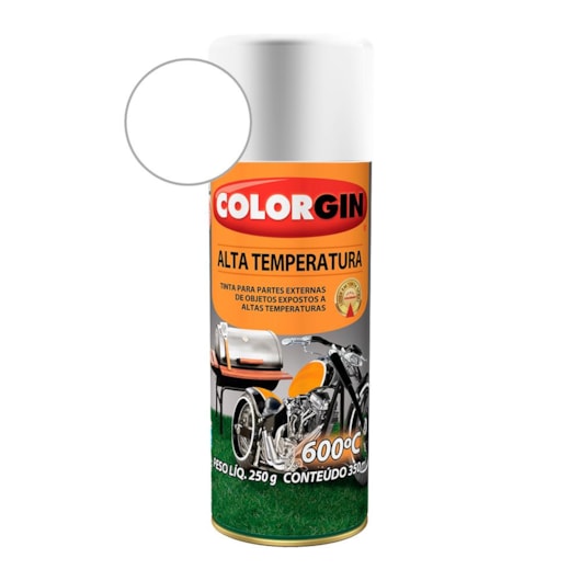 Tinta Spray Alta Temperatura Branco Colorgin 250g - Imagem principal - d53e9333-f126-48ee-b157-b1193442a818