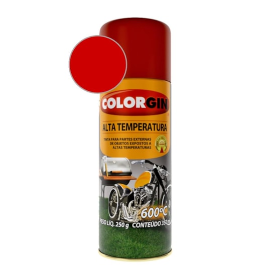 Tinta Spray Alta Temperatura Vermelho Colorgin  250g - Imagem principal - d37fe7d8-3d17-4d30-9086-f58e55d3c2df