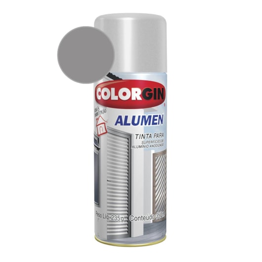 Tinta Spray Alumen Aluminio Colorgin  235g - Imagem principal - 46fb23e2-e5b2-4d8b-98fa-66ecaaa9384a