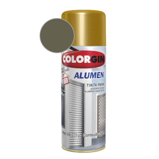 Tinta Spray Alumen Bronze Colorgin  1001 235g - Imagem principal - 8ab1e058-e8d5-4b20-87dd-4239e3a9d325