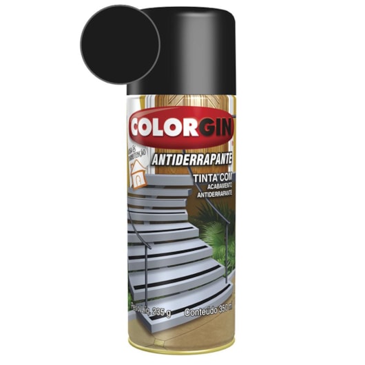 Tinta Spray Antiderrapante Preto Colorgin 235g - Imagem principal - d470eeee-f543-4797-9c60-00abf60aea57