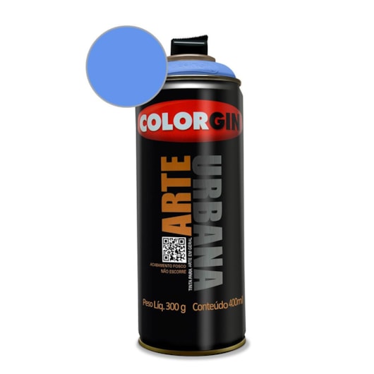 Tinta Spray Arte Urbana Azul Atlantico Colorgin 350g - Imagem principal - f7fd3b12-5761-4287-af4e-6184abd1e360